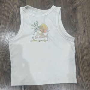 Hollister White Tank Top with Graphic Design